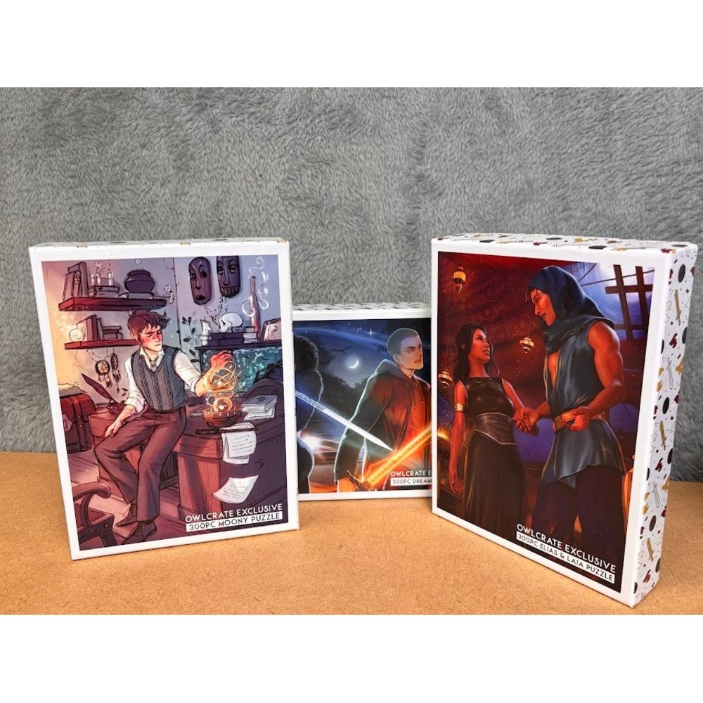 OwlCrate Exclusive 300pc Puzzle Set Moony Dreamer Elias‎ & Laia Bookish Art